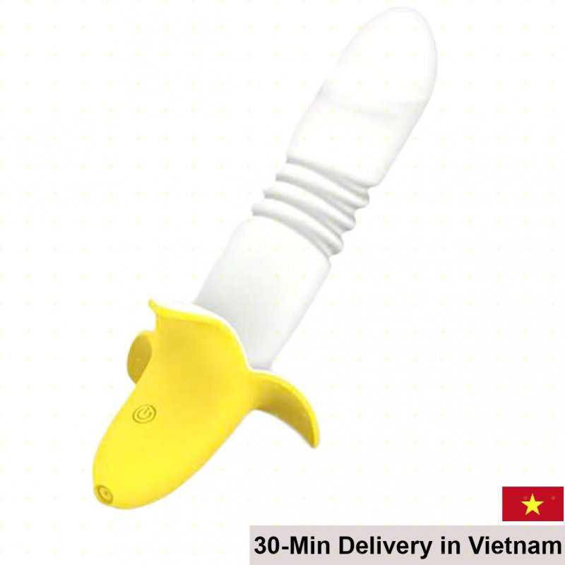 Haoqi Banana Shaped Thrust Vibrating Dual Toy 