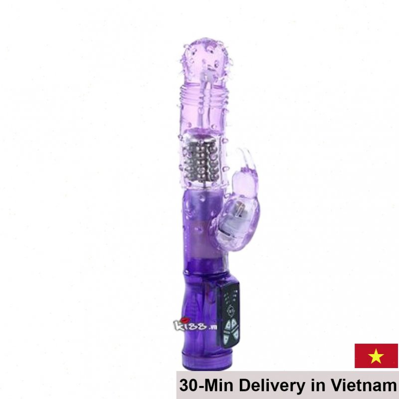 Chirpy Rabbit Spinning Vibrating G-Spot Dildo for Female & Lesbians 
