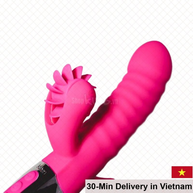 Windmil Heated Vibrating Licking Silicone Dildo 