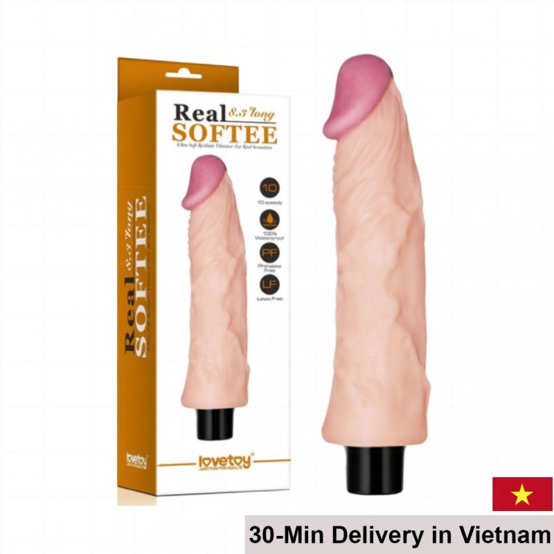 Lovetoy Real Softee 8.3 Long Silicone 10 Mode Vibrating Toy 