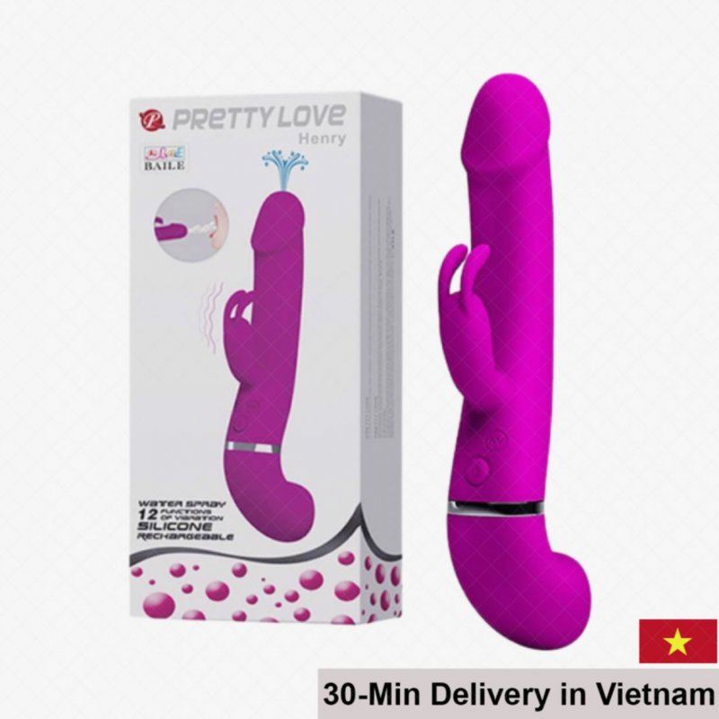 Pretty Love Henry Water Spray Dildo 12 Vibration Modes Soft Silicone 
