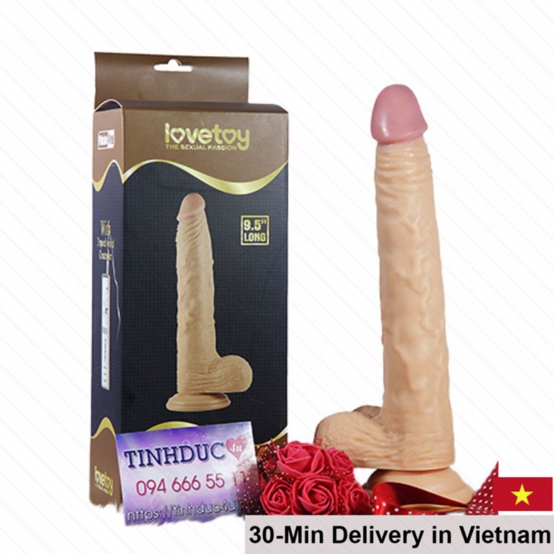 Lovetoy 9.5 Inch Realistic Wall Mounted Silicone Dildo 