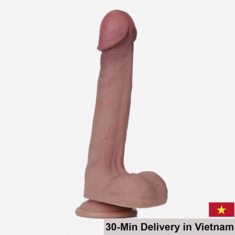 Lovetoy 9” Dual Layered Suction Cup Dildo – Realistic Textured Feel 
