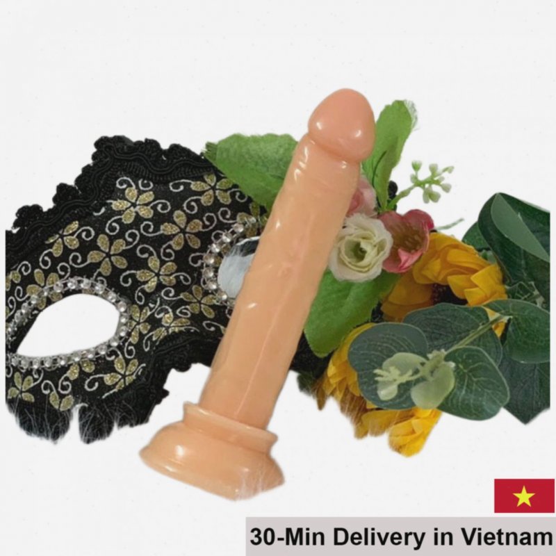 Yunman Mini Wall-Mount Non-Vibrating Brown Silicone Dildo 14cm 