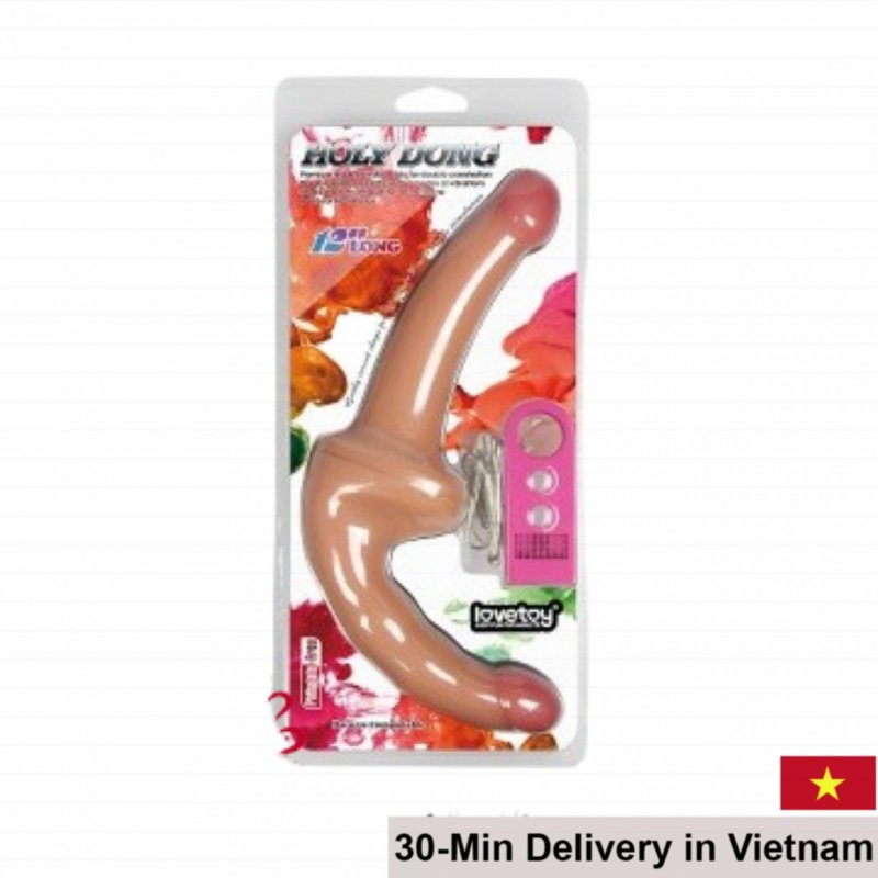 Lovetoy Holy Dong Dual End Vibrating Soft Silicone Lesbian Couple Toy 