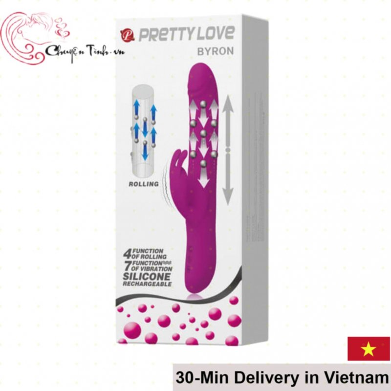 Prettylove Byron Bi Vibrating Massage Silicone Dildo 