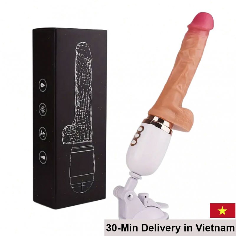 OEM Wall-Mounted Heated 10-Mode Vibrating Dildo Silicone 