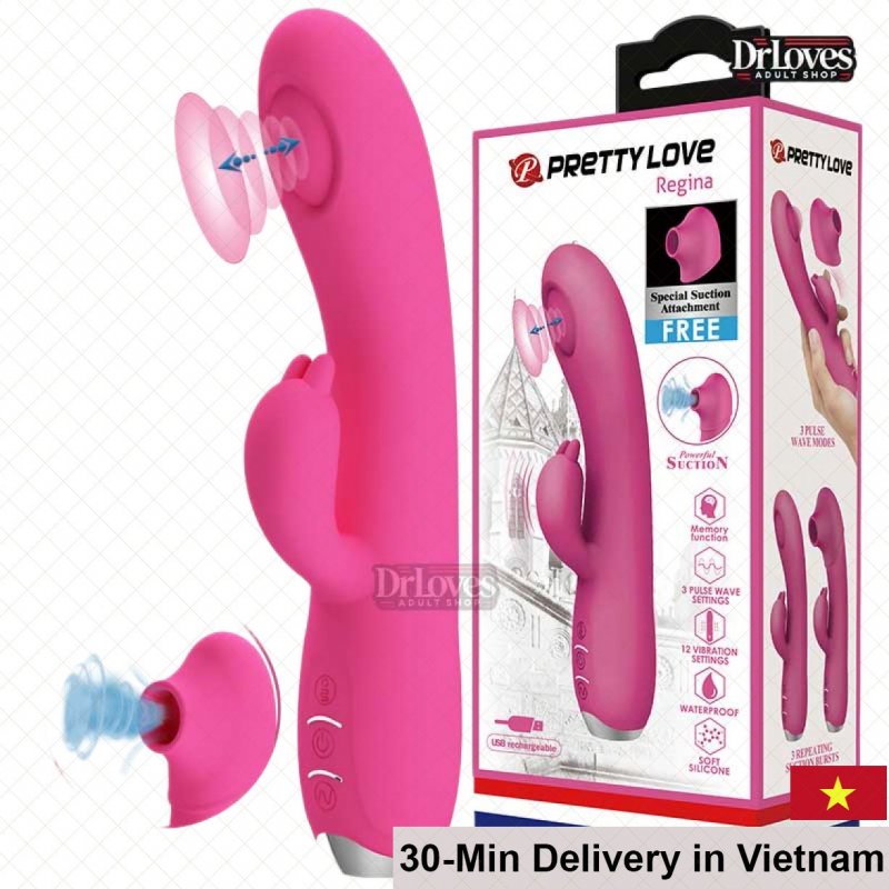 PrettyLove Regena Vibrating Dildo 12 Modes Waterproof Powerful Motor 