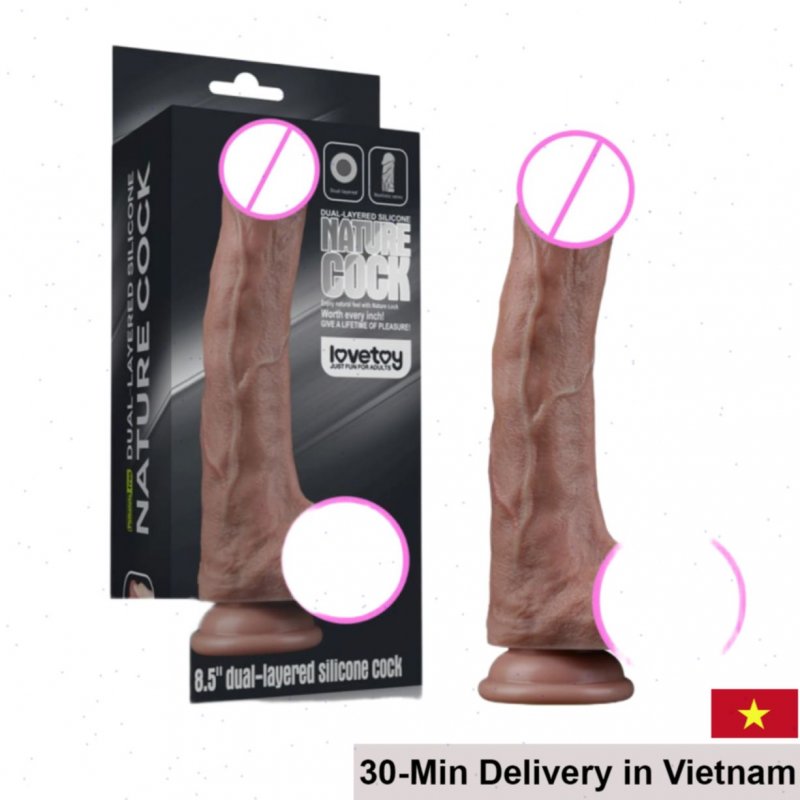 Lovetoy 8.5 Inch Double Layer Suction Wall Silicone Cock Realistic 