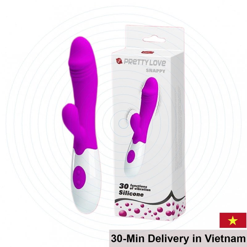 Pretty Love Snappy Handheld Dildo with Clitoral Stimulator 