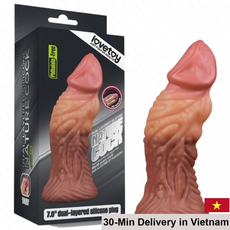 Lovetoy 7 Silicone Double Layer Realistic Dildo Soft 