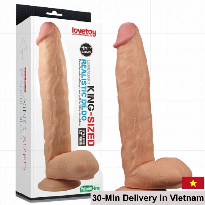 Lovetoy King Size 11 Silicone Girthy Dildo Strong Vibrations 