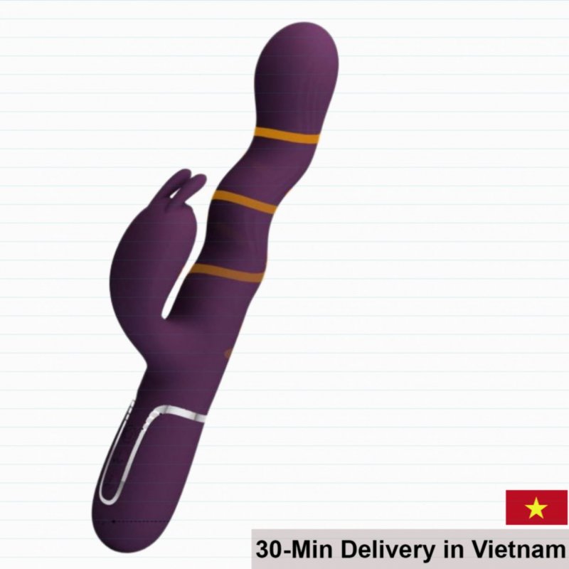 Prettylove Laursen 3D rabbit vibrator dual stimulation zigzag silicone soft 