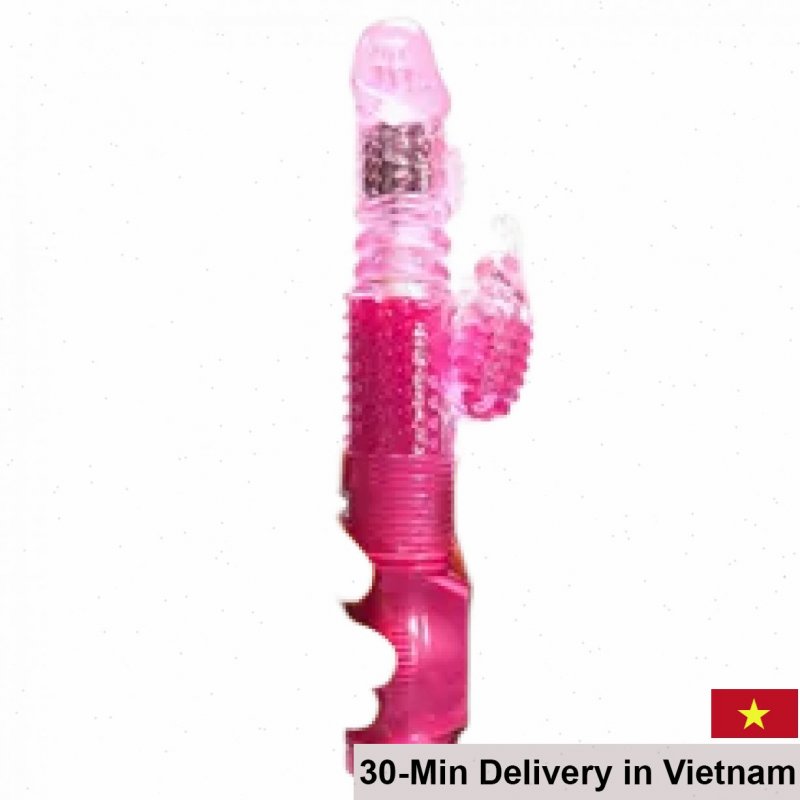 Silicone Vibrating Thrusting Female Dildo 25x3cm 