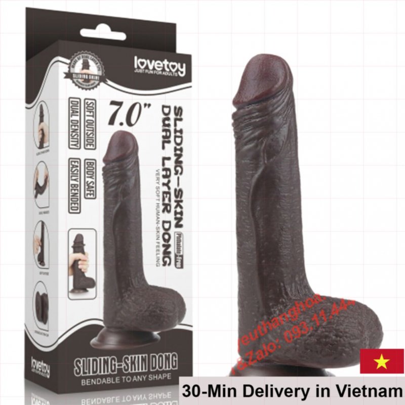 Lovetoy African Soft Silicone Dildo Sucker Satisfaction 17.5cm 