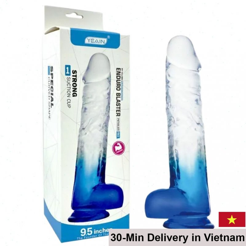 Transparent Enduro Blaster Wall-Mount Dong 9.5 Inch Premium Silicone 