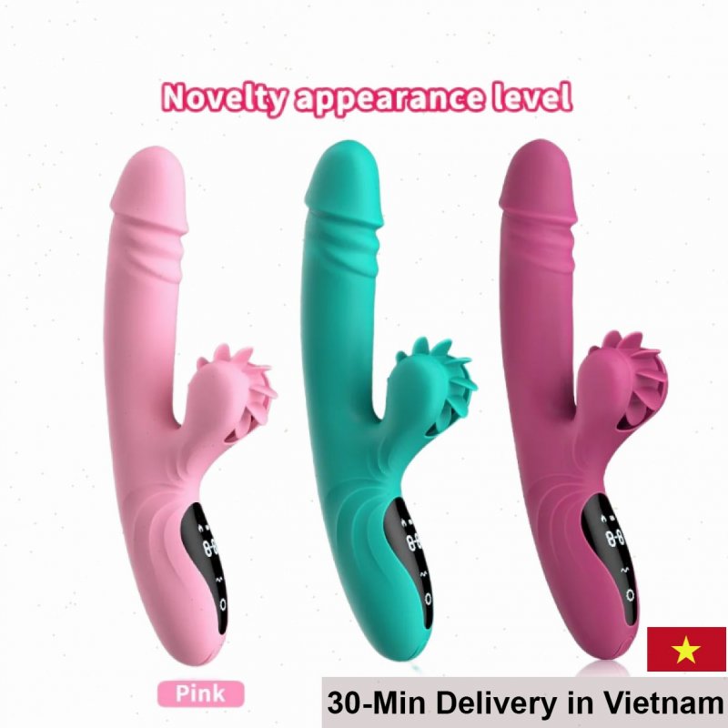 Yeain Hot Wheel 9-Mode Vibrating Thrusting Dildo with Tongue 