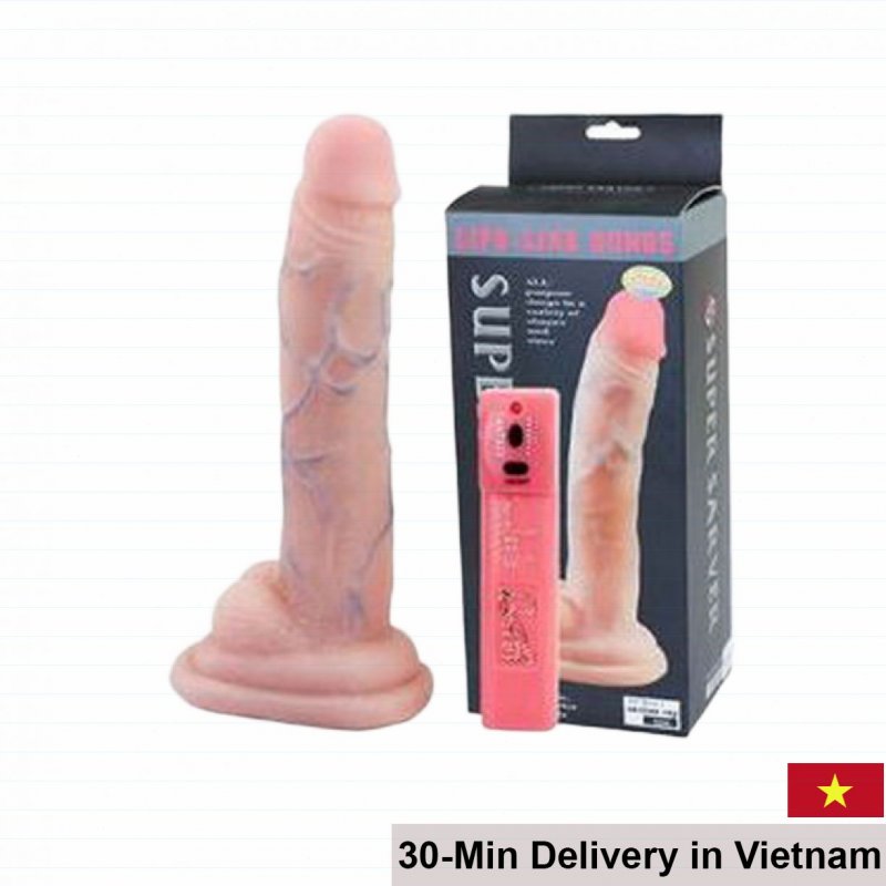 Baile Large Size Silicone Vibrating Rotating Dildo 7 Modes Pleasure Device 