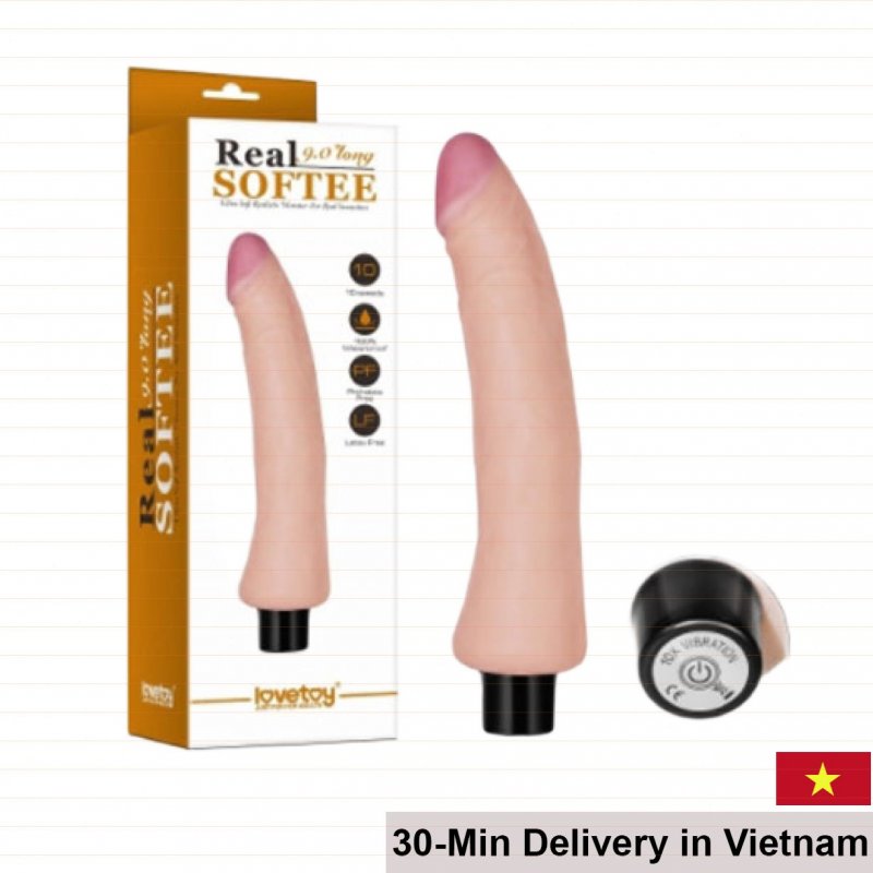 Lovetoy Real Softee 10-Speed Soft Silicone Vibrating Dildo 