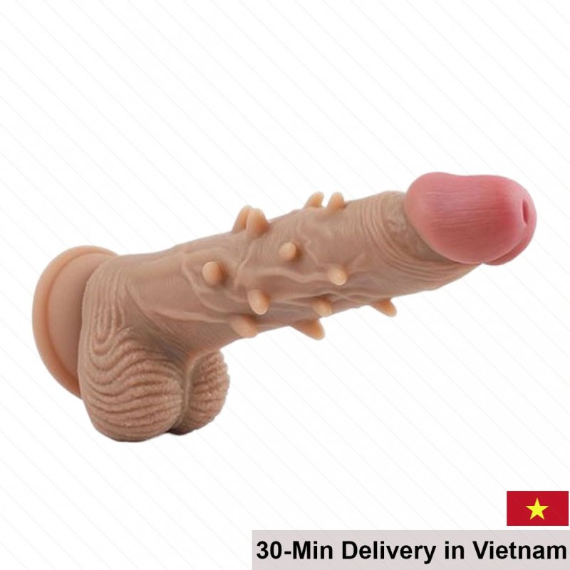 Jiuai Soft Spiked Realistic Wall Mount Dildo No Vibration 