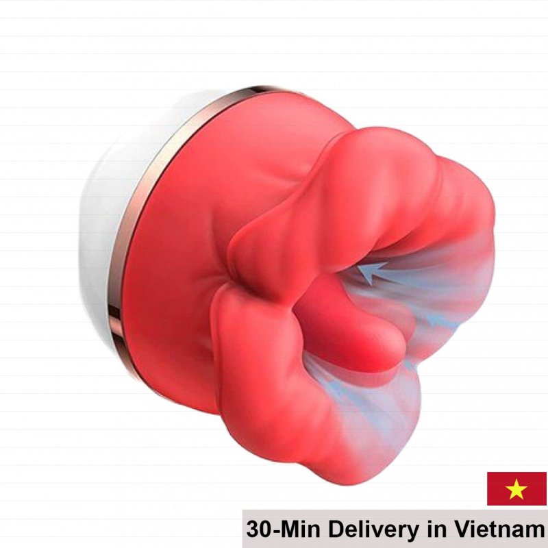 Big Mouth Rose Clitoral Licking Sucking Vibrator Red Petals 