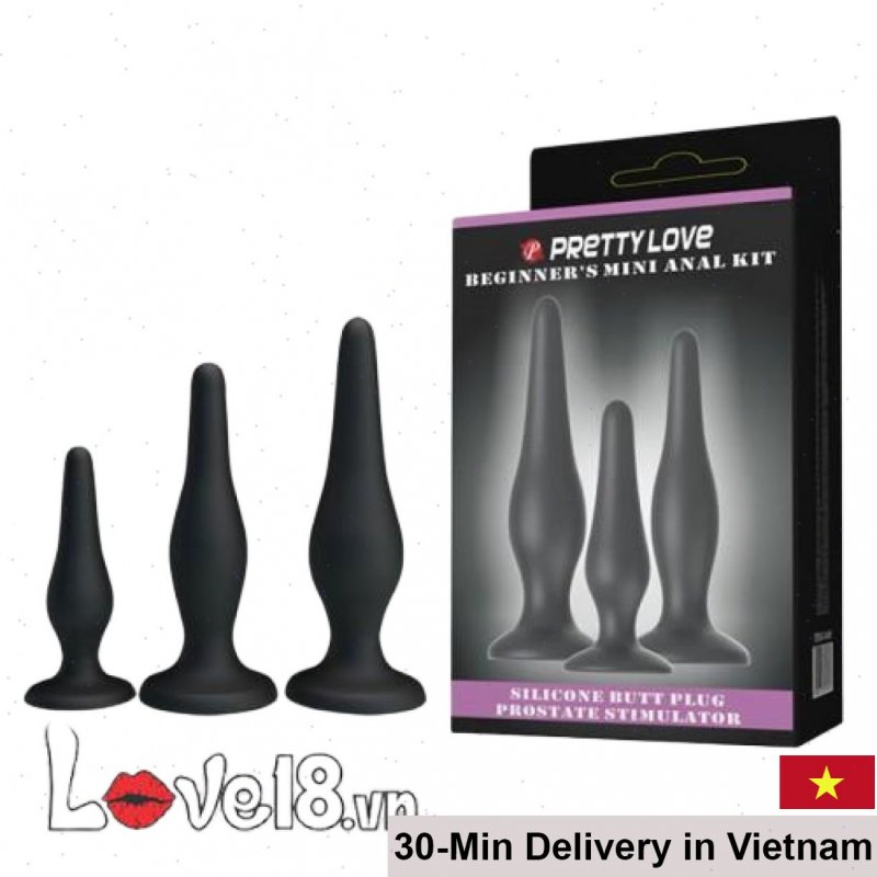 Prettylove Soft Mini Anal Plugs Set 3 Silicone 