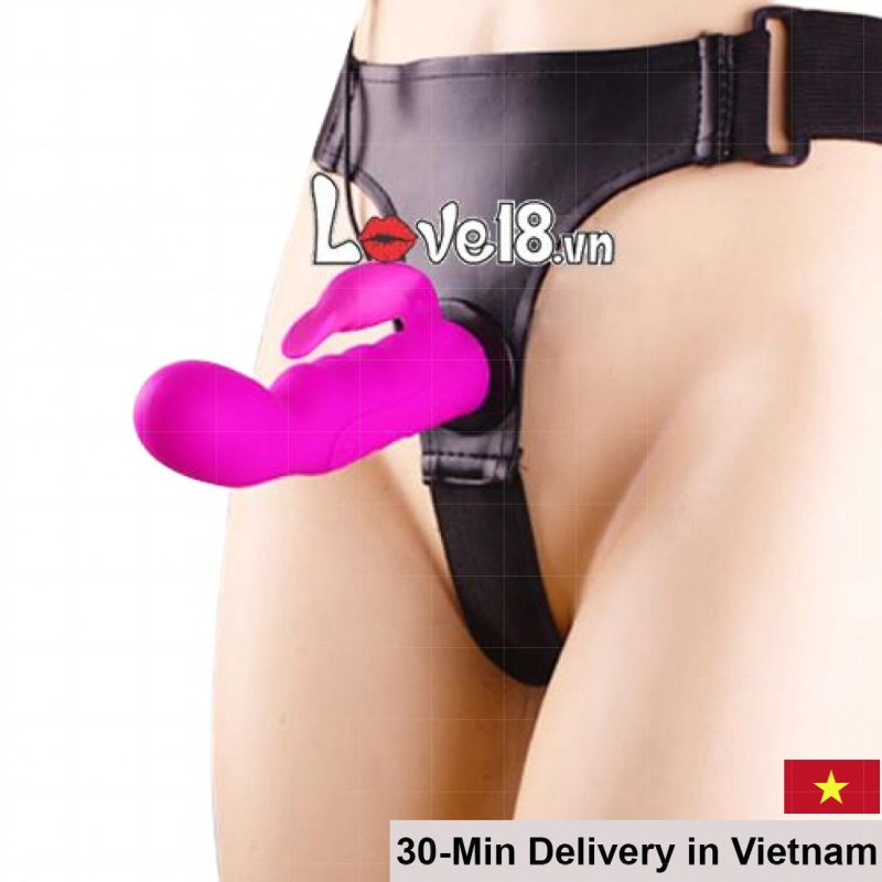 Baile Strap-On Vibrating Tongue Dildo Clitoral Stimulator 