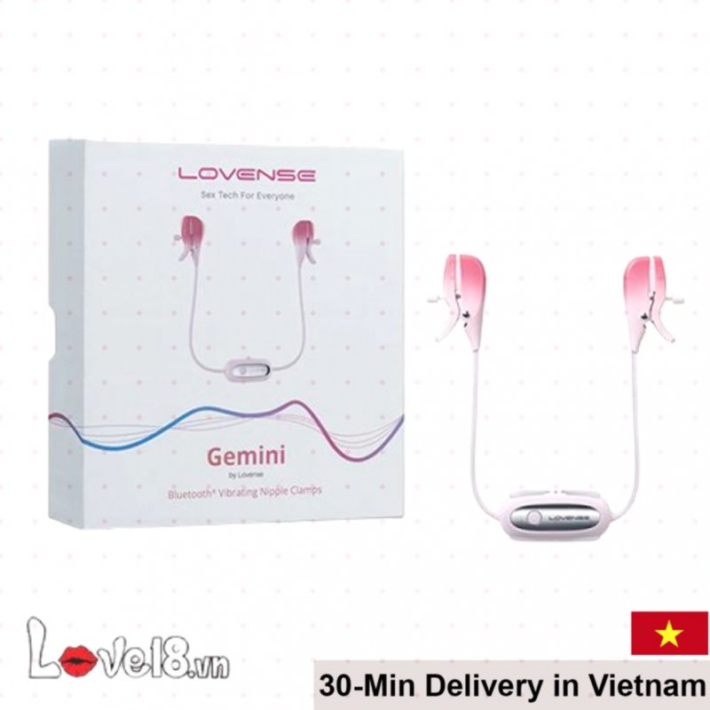 Lovense Gemini Premium Nipple Clamps Vibrating App Control 