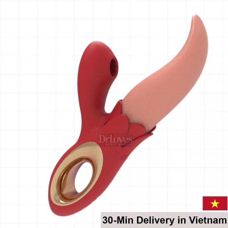 XXOO Soft Tongue Vibrating Dual Stimulator with Suction 