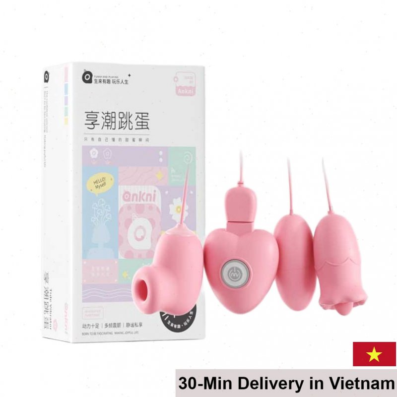 Anki 3in1 Egg Vibrator Sucking Licking Rechargeable Intense Pleasure 