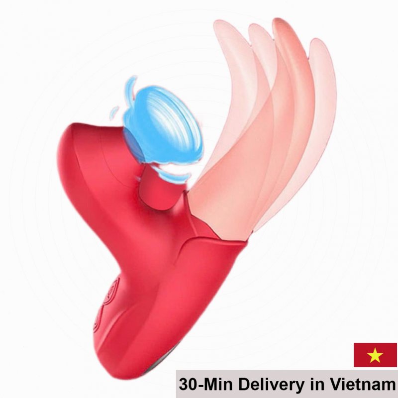 JIUUY 2in1 G-Spot Licking & Sucking Silicone Vibrator 