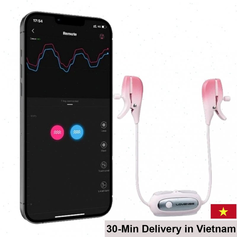 Lovense Gemini Nipple Clamp Vibrator App Control 