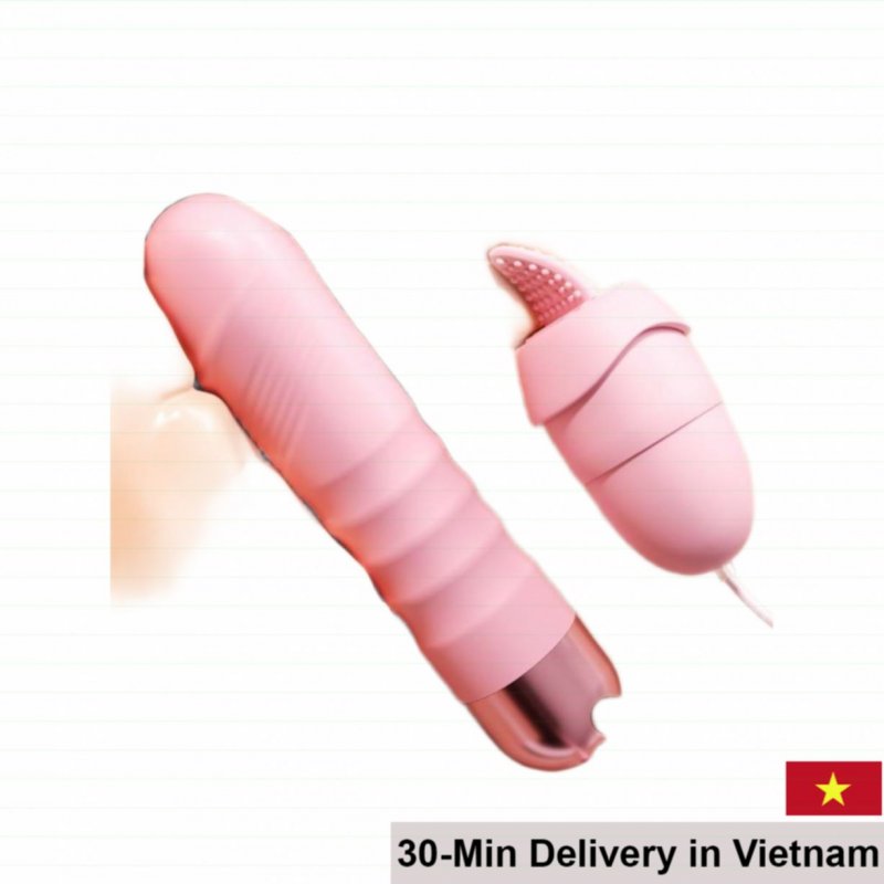 Mizzzee Pink Lazzy Dual Tongue Licking Love Eggs Set 