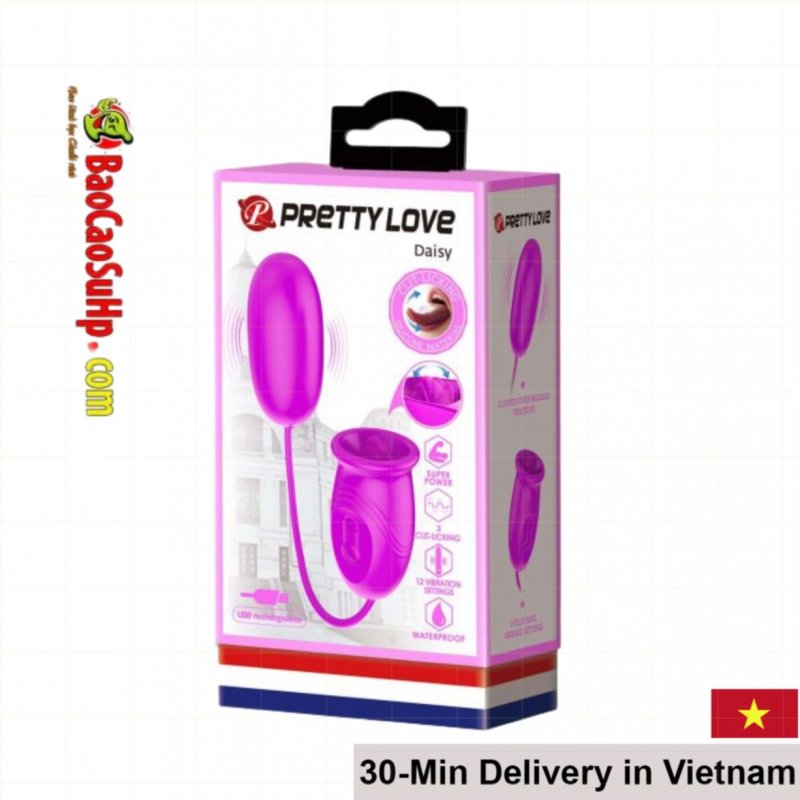 Pretty Love Daisy 2-in-1 Tongue Licking Egg Vibrator 