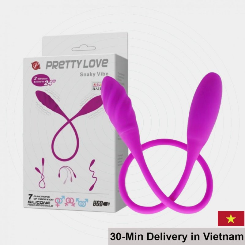 Pretty Love Snaky Vibe Dual Head Egg Vibrator Silicone 