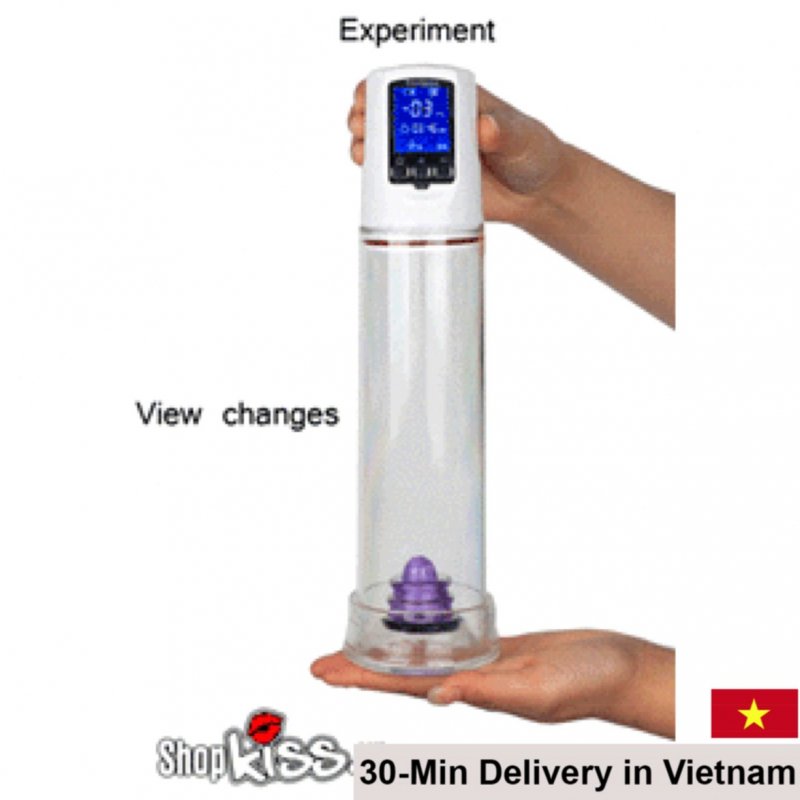 LCD Penis Enlargement Training Device Safe ABS Silicone Toy 