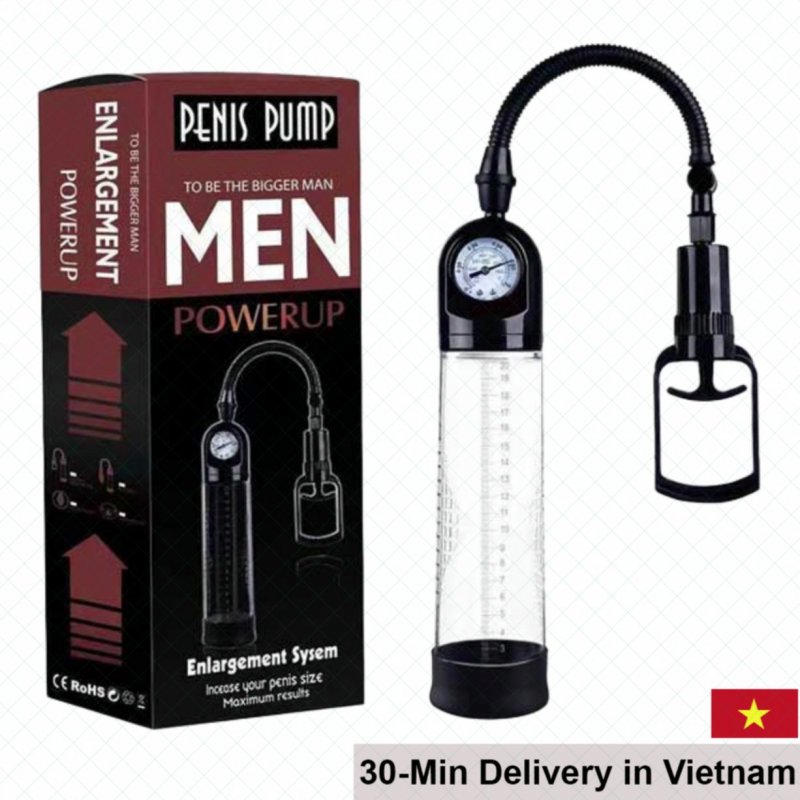 Men Powerup penis pump with pressure gauge enlarge delay 