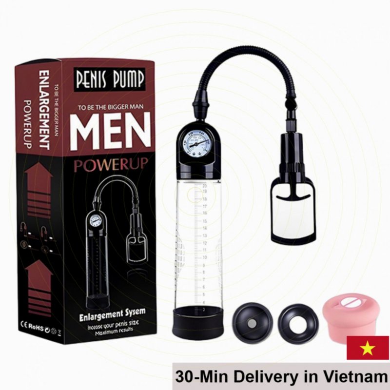 Penis Pump Powerup with pressure gauge for size boost 