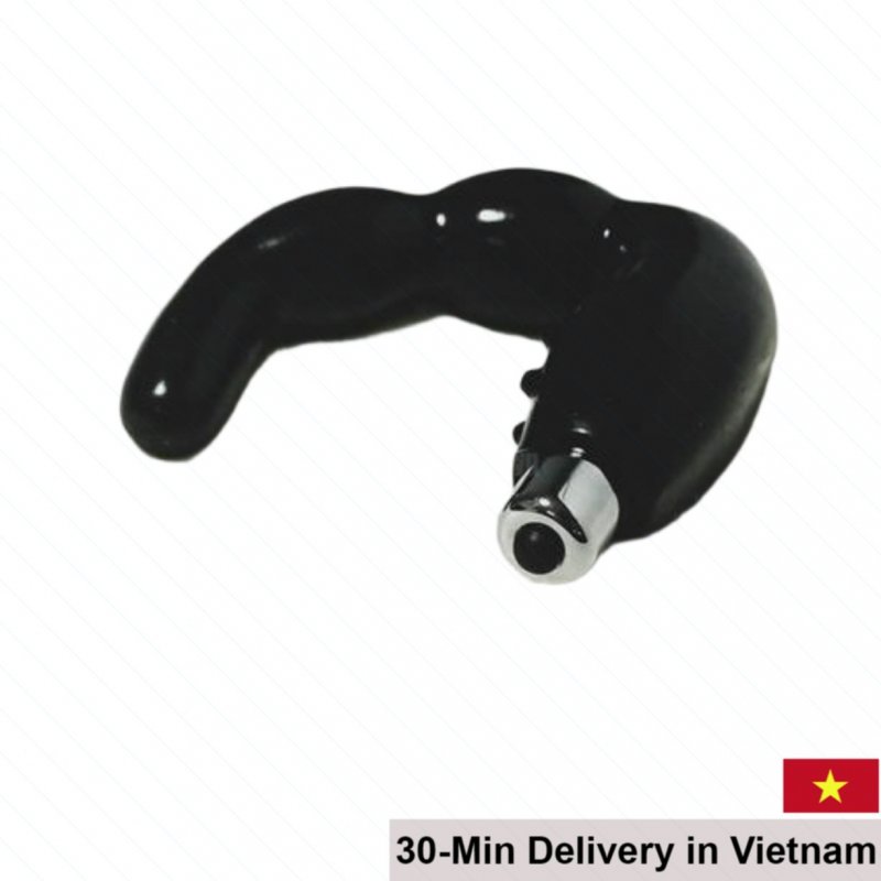 C-Shaped Anal Vibrator with Textured Surface for Gay Men 