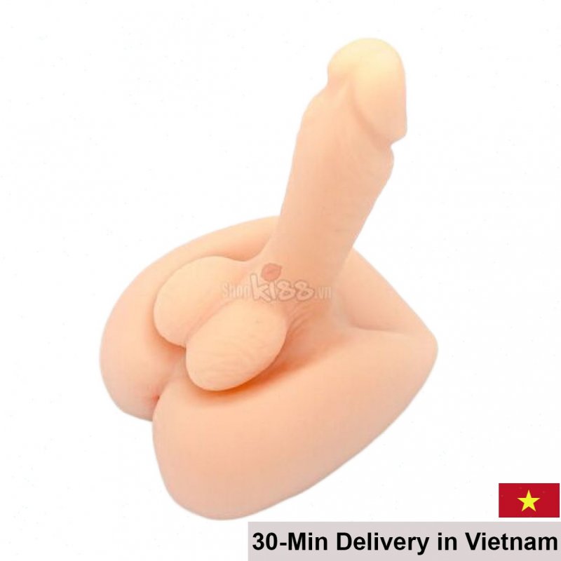 Realistic Silicone Dildo with Anal Plug Waterproof Non-Vibrating 