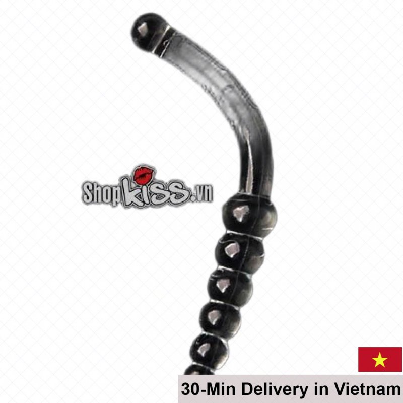 Anal Massage Plug L-Shaped Round Beads Silicone Relaxation 