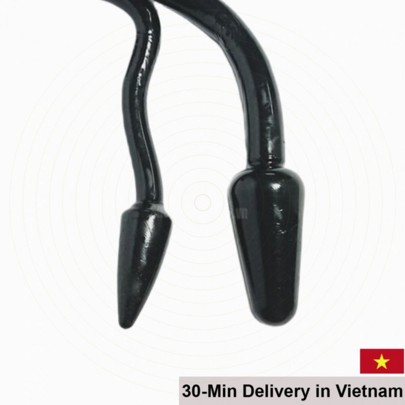 FAAK Double-ended Black Soft Silicone Dildo for Lesbians 
