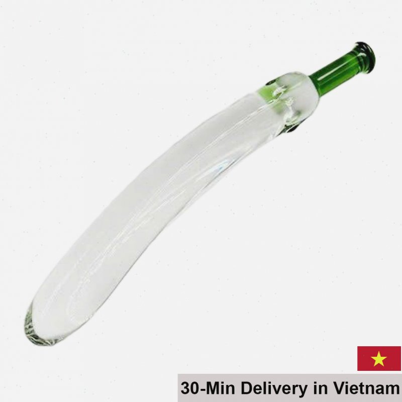 Crystal Transparent Eggplant-Shaped Anal Vibrator 
