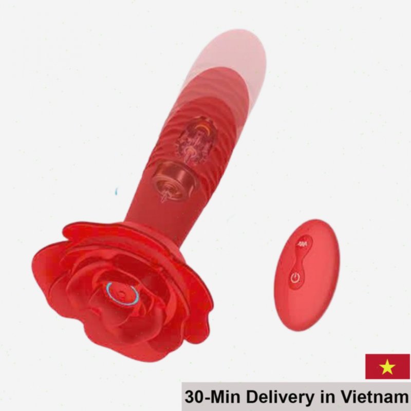 Rose Anal Plug Prostate Massage Silicone ABS Durable 