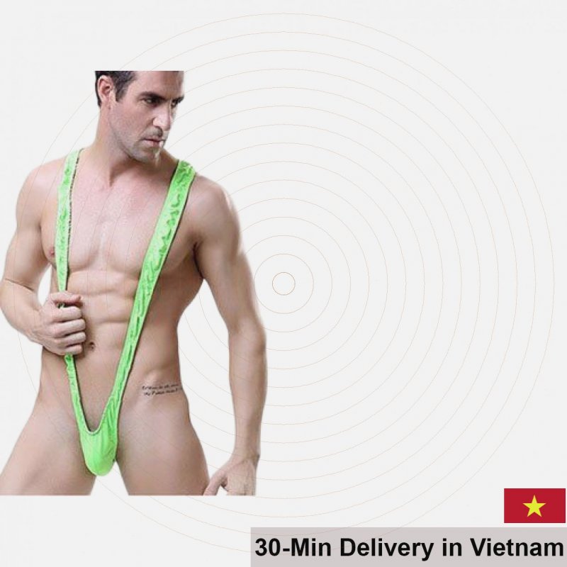 Feeshow Sexy Men’s V-String Mesh Underwear Blue 