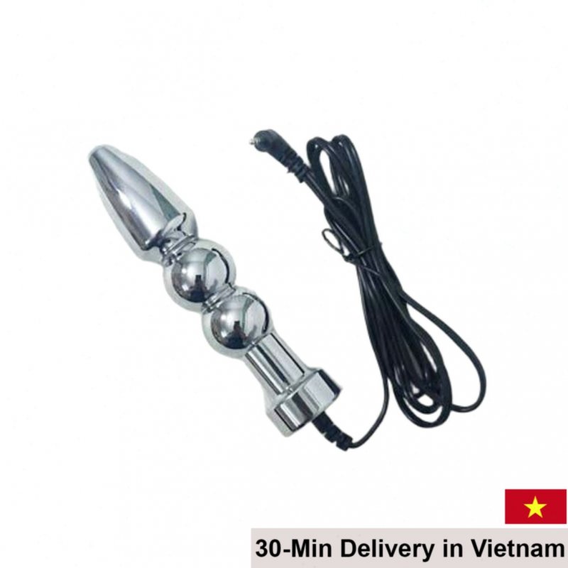 Electric Stainless Steel Anal Stimulator with Pulses 