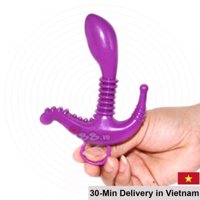 Soft textured anchor butt plug anal and clitoral stimulator 