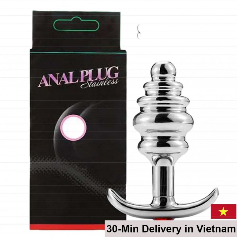 Spiral Gemmed Metal Anal Plug Prostate Sex Toy for Men 