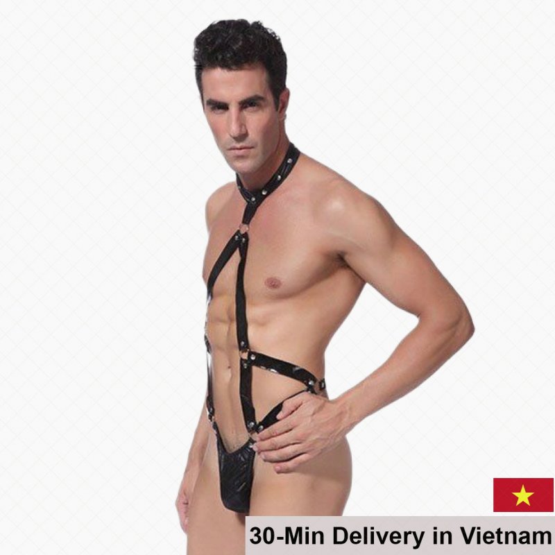 Wild Leather Strap Sexy Thong For Men NY105 Free Size 