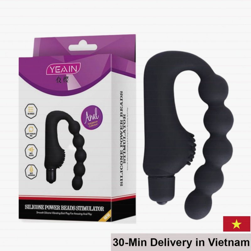 Yeain Power Beads Anal Vibrator Flexible Silicone Stimulator 